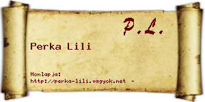 Perka Lili névjegykártya